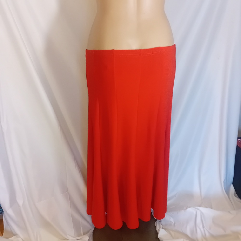 Vintage Y2K Michelle LowRise Flare Midi Skirt Stretch Career Modest Party Work M - Picture 4 of 16